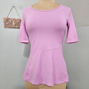 Susan Lucci Scoopneck Pink Half Sleeve T Shirt Stretchy Top XS
